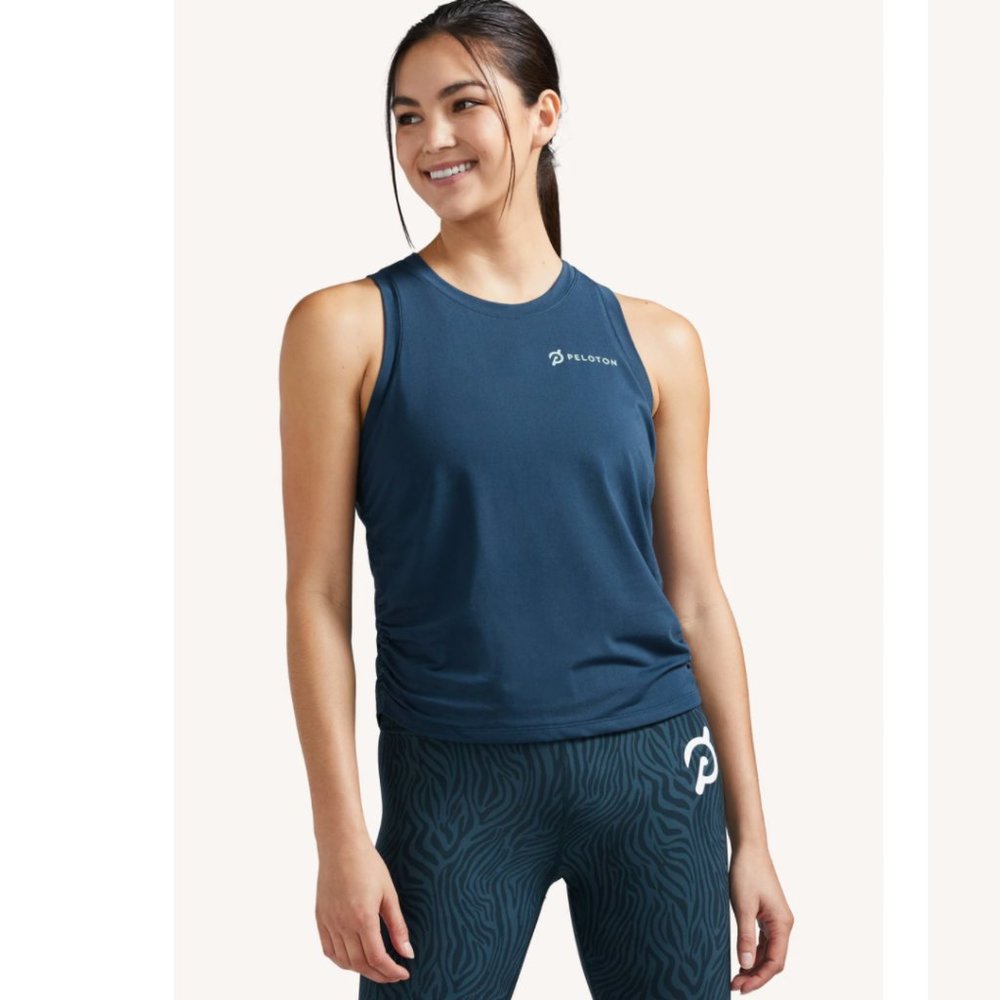 PELOTON DreamBlend Side Cinch Tank Navy Size M Brand New with Tags